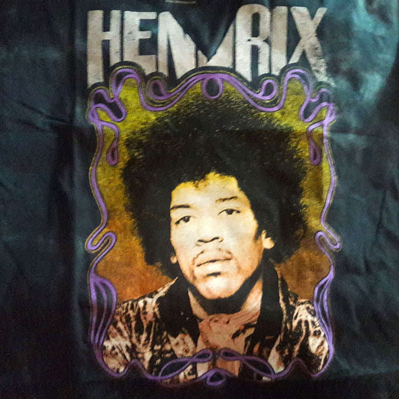 Jimi Hendrix Photo Tie Dye Choker blues rock cotton Tee S NWT - Picture 2 of 3